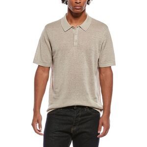 Onia Mens  Linen Polo Sweater, Green